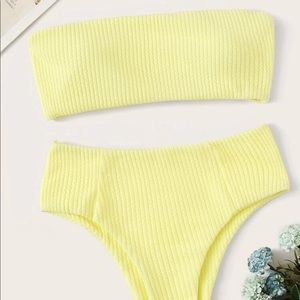 ribbed high cut swimsuit